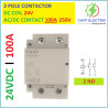 CAFF DIN RAIL DC CONTACTOR 2P COIL 24VDC CONTACT DC/AC 250V 100A 2-NO